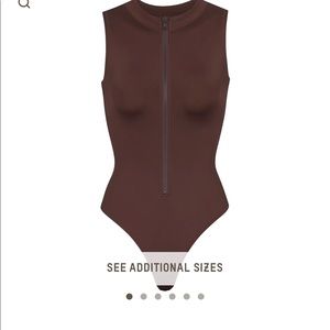 SKIMS Zip Front Sleeveless One piece SWIMSUIT Size S *NEW W/ TAGS